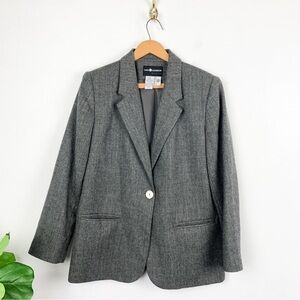 Vintage Sag Harbor Gray Pure New Wool Blazer Sz 8